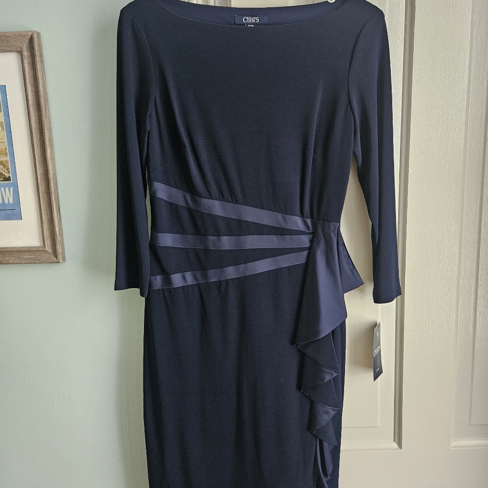 Chaps Navy Blue Formal Dress – Small